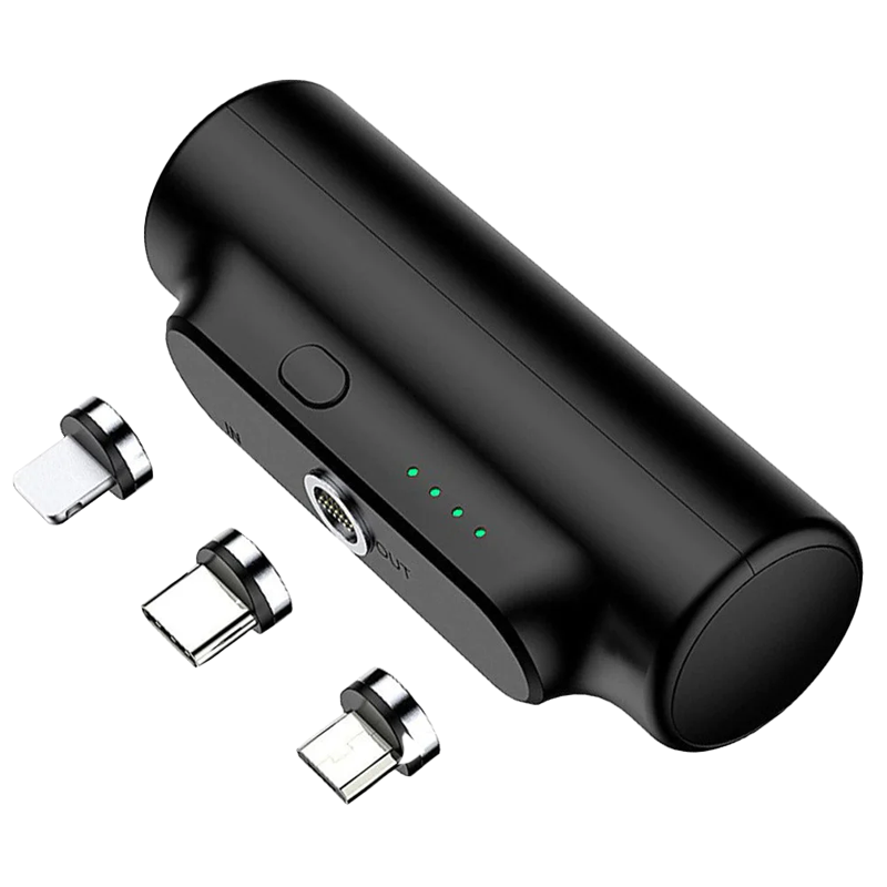 The Sidearm 2.0 | Pocket powerbank | Type-C, Lightning and Micro usb